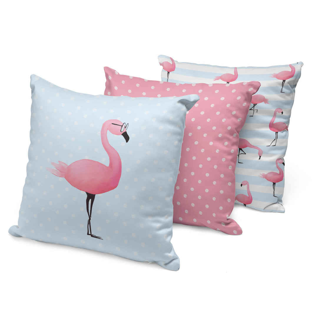 Kit 3 Capas de Almofadas Flamingo